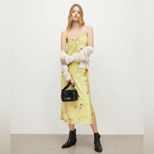 All Saints Mae solanio maxi floral slip dress